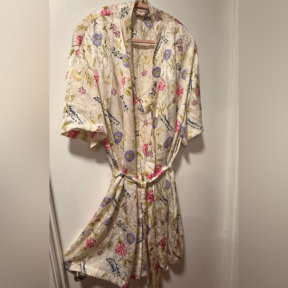 Floral Print Women's Robe and Chemise